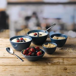 Churchill Nourish Oslo Blue Contour Dip Pot 4oz (Box 12) (Direct) - FD827 - 3