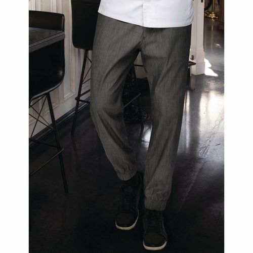 Chef Works Urban Jogger 257 Black and White Fine Stripe Size M - BB300-M - 11