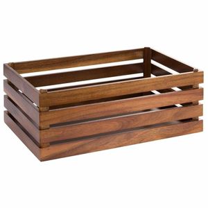 APS Superbox Natural Acacia Wooden Crate 555 x 350mm - FT149 - 1