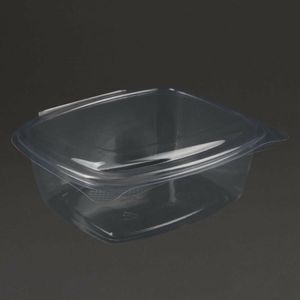 Vegware Compostable PLA Hinged-Lid Deli Containers 680ml / 24oz (Pack of 200) - DW627 - 1
