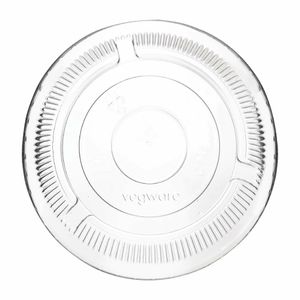 Vegware 96 Series Compostable Cold Cup Flat Lids No Hole 12/16oz (Pack of 1000) - 1