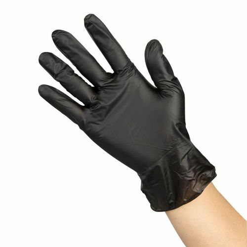 Hygiplas Vinyl Black Powder Free Glove S - pack 100 - FJ748-S - 1