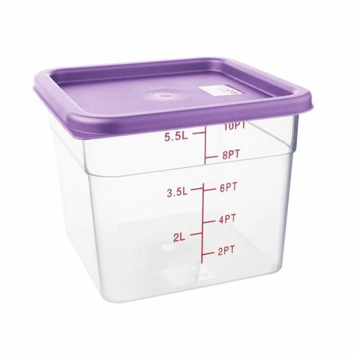 Hygiplas Square Food Storage Container Lid Purple Medium - FX144 - 2