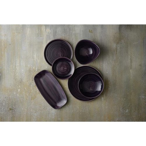 Churchill Stonecast Patina Deep Purple Triangle Bowl 235mm (Pack of 12) - DX066 - 3