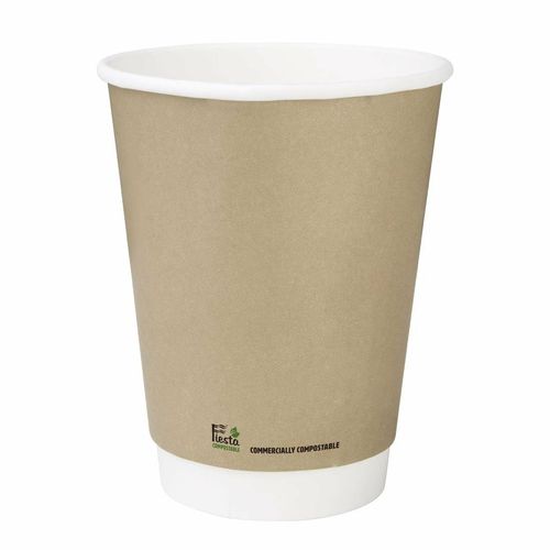 Fiesta Compostable Coffee Cups Double Wall 340ml (Pack of 25) - CU987 - 1