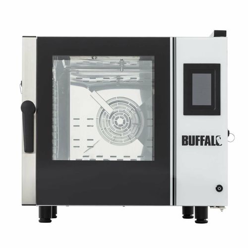 Buffalo Freestanding Smart Touchscreen Compact Combi Oven ?6 x GN 1/1 with Installation Kit and Extraction Hood - SA773 - 6
