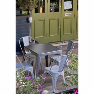 Bolero Bistro Steel Side Chairs Grey (Pack of 4) - FW509 - 3