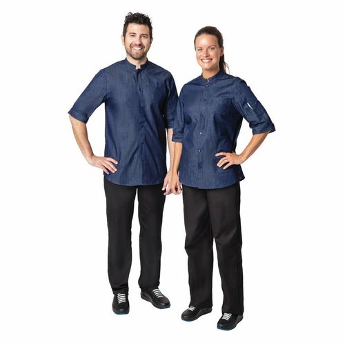 Southside NY Queens Womens Denim Lightweight Chefs Shirt Size XS - BA003-XS - 3