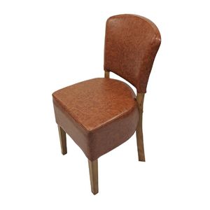 Hanoi Dining Chair In Weathered oakwith Bison Vinyl Tan (Pack of 2) - HP760 - 1