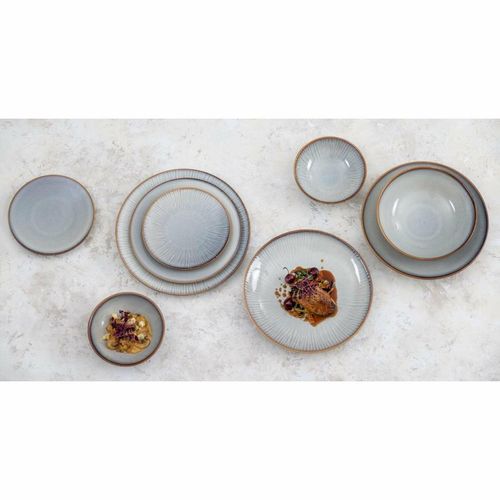 Olympia Drift Grey Embossed Coupe Plates 220mm (Pack of 6) - FU195 - 5