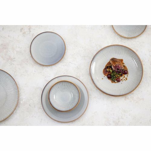 Olympia Drift Grey Embossed Coupe Low Bowls 260mm (Pack of 4) - FU197 - 8