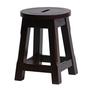 Wooden Top Low Stool in Dark Walnut (Pack of 2) - HX911 - 1