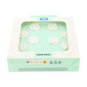 PME White Sugar Roses 25mm (Pack of 10) - HU361 - 3
