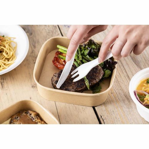 Fiesta Compostable Paper Forks 155mm (Pack of 100) - HT483 - 5
