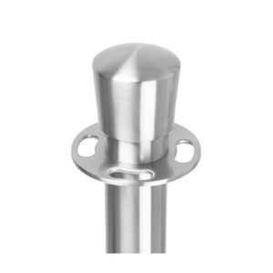 Bolero Flat Base Barrier Posts Brushed Stainless Steel (Pack of 2) - GP639 - 3