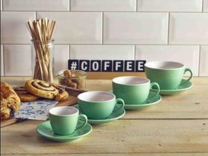 Genware Porcelain Green Bowl Shaped Cup 17.5cl/ 6oz (Pack of 6) - 3