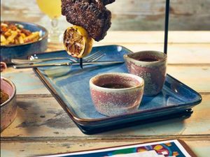 Terra Porcelain Aqua Blue Rectangular Platter 30 x 20cm (Pack of 3) - 3