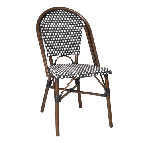 Bolero Parisian Style PE Rattan Chair Black Dot Mix (2 Pack) - HW598 - 1