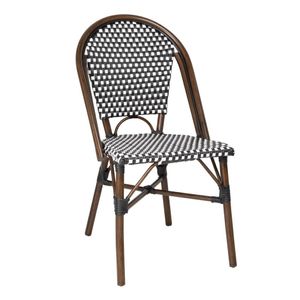 Bolero Parisian Style PE Rattan Chair Black Dot Mix (2 Pack) - HW598 - 1
