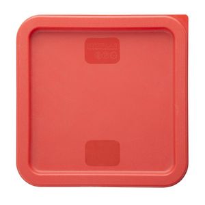 Hygiplas Square Food Storage Container Lid Red Medium - HY408 - 3