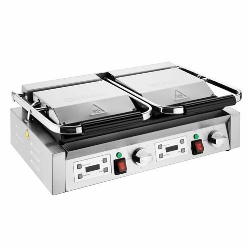 Buffalo Double Contact Grill Flat Base Ribbed Top Plate - CU612 - 1