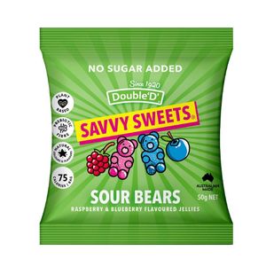 Savvy Sweets Sour Bears 50g (12 Pack) - KA612 - 1