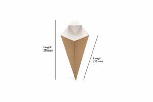 Small Kraft Cone with Dip Corner (Case of 500) - 3