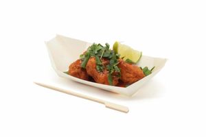 Large Wooden Food Boat (190mm) (Case of 1000) - 1