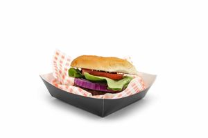 Compostable Black Burger Tray (Case of 500) - 1