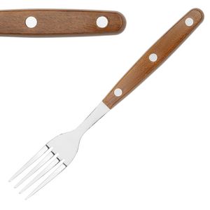 Olympia Steak Forks with PP Wood Effect Handles (12 Pack) - HZ971 - 1