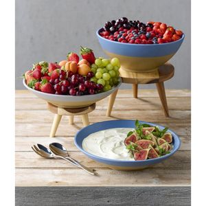 Churchill Emerge Melamine Oslo Blue Deep Serving Bowls 285mm (4 Pack) - JC538 - 3