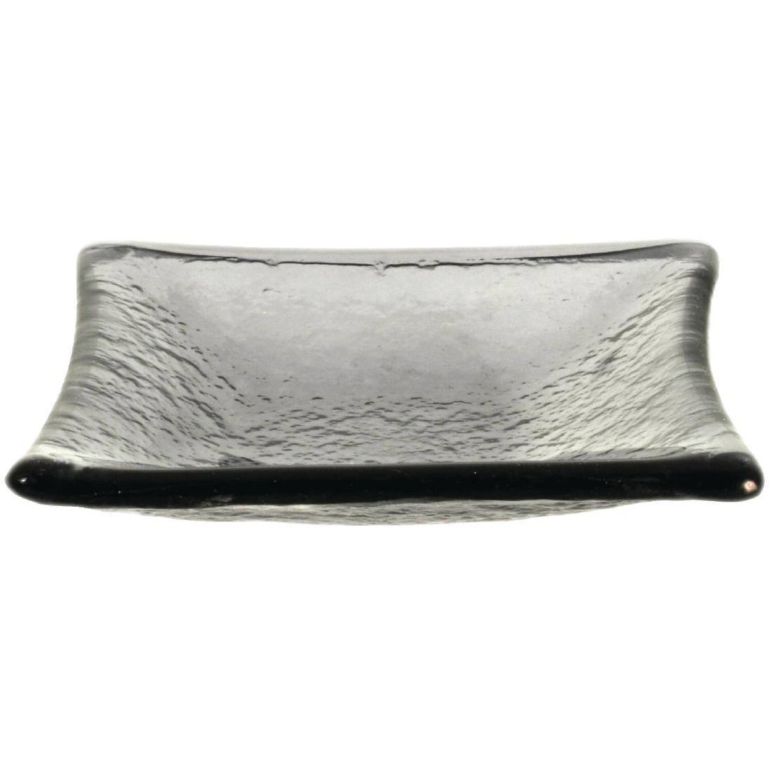 DM373 - Olympia Mini Glass Plates Smoke Grey 95mm - Case - DM373
