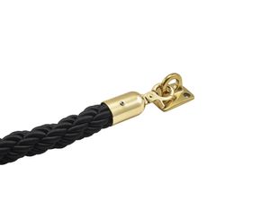 Barrier Rope Black- Brass Plated Ends - BR-BKBP - 3