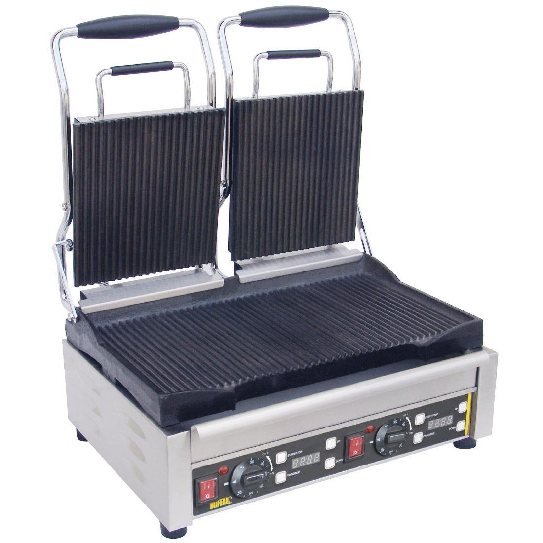 L537 - Buffalo Double Contact Grill Ribbed Plates - L537