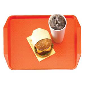 Cambro Orange Fast Food Tray w/ Handles 410x300mm *Clearance - 1