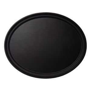 Cambro Black Camtread® Oval Tray 490x590mm - 1