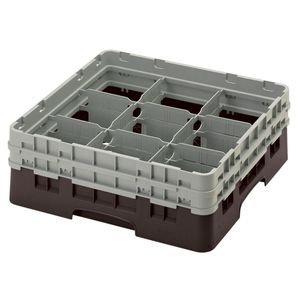 Cambro H133mm Brown 9 Compartment Camrack - 1