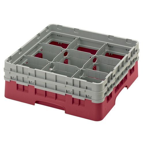 Cambro H133mm Cranberry 9 Compartment Camrack - 1