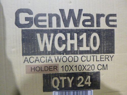 Acacia Wood Cutlery Holder 10 x 10 x 20cm - WCH10 - 6