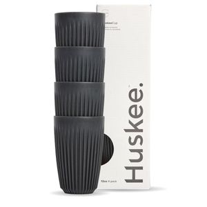 BioPak 12oz HuskeeOriginal 4-Pack Charcoal (X12) (Pack of 48) - HC12C48-E-UK - 1