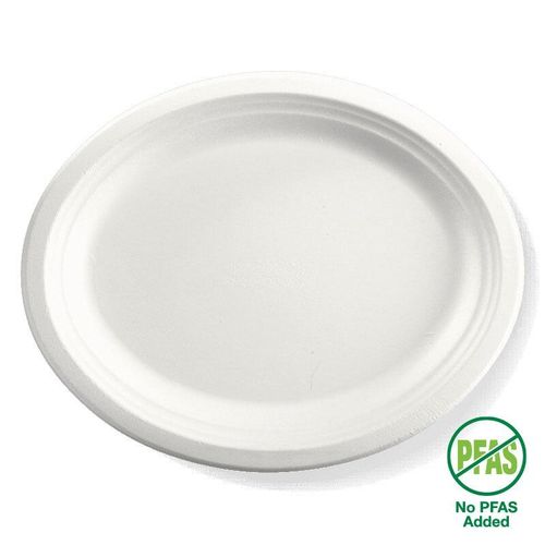 BioPak 32x25cm / 12.5x10" Oval Plant Fibre Plate (Pack of 500) - B-PL-16-2-PF-UK - 1