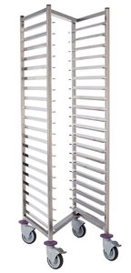Bourgeat Nestable (80%) Racking Trolley 60x40cm - 40cm Entrance Width - 20 Shelves, Spacing 7.5cm - 11608-01 - 1
