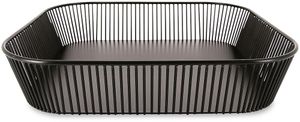 Black Lacquered Metal Baguette Crate 35.4x35.4cm H 6.6cm - 063027 - 1
