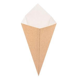 Packet Of 200 Brown Cardboard Chip Cones 270x160 Mm / 250 G - 708781 - 1