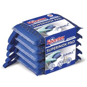 Spontex Pack Of 5 Super Stainless Steel Scouring Pads 135x18x90 Mm - 710329 - 1