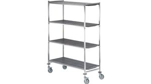 Stainless Steel Shelving Unit With Wheels - D 61cm - 142.5cm - 819801 - 1