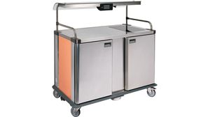 Nomad Multi-portion Meal Distribution Trolleys - Cold Food Transfer Models - 2x8 Gn 1/1 With Sneeze Guard - 1 Vitroceramic Hotplate + 1 Light - 887081 - 1