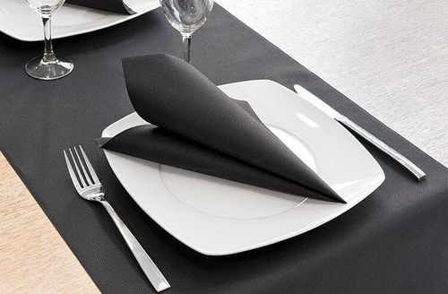 Box Of 700 (14 Packets Of 50) Black Airlaid Napkins 40x40cm - 915135 - 2