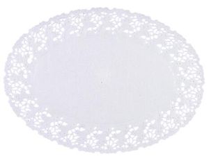 Packet Of 250 White Oval Greaseproof Paper Doilies 310x230 Mm - 922625 - 1