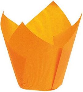 Box Of 200 Tulipcup Greaseproof Paper Liners Orange Ø 50 H 80 Mm - 923236 - 1